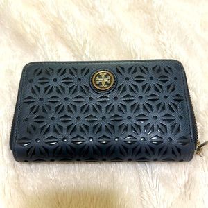 Tory Burch Robinson Floral Perforated Wallet